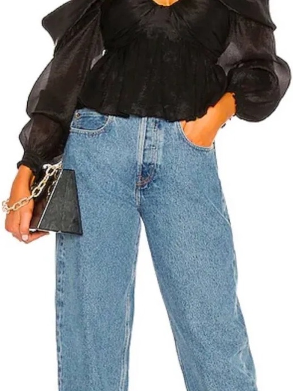 House of Harlow 1960 x REVOLVE Burna Blouse in Black Sz XS